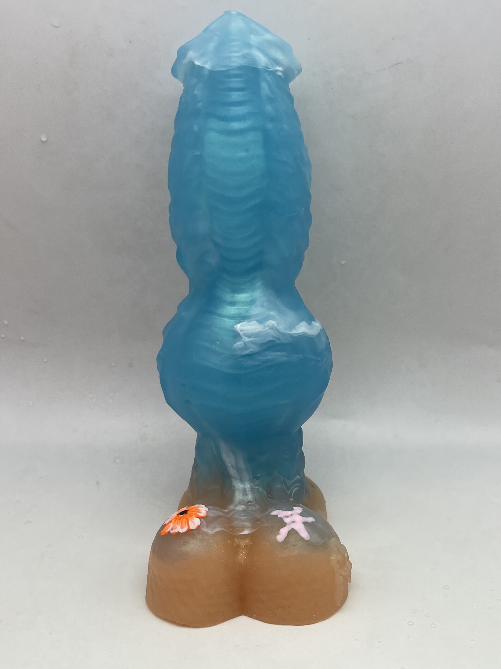 Monster Lucius 7 inch NEAR CLEAR 00-31 shore soft firmness color BAHAMAS BEACH with GLOW