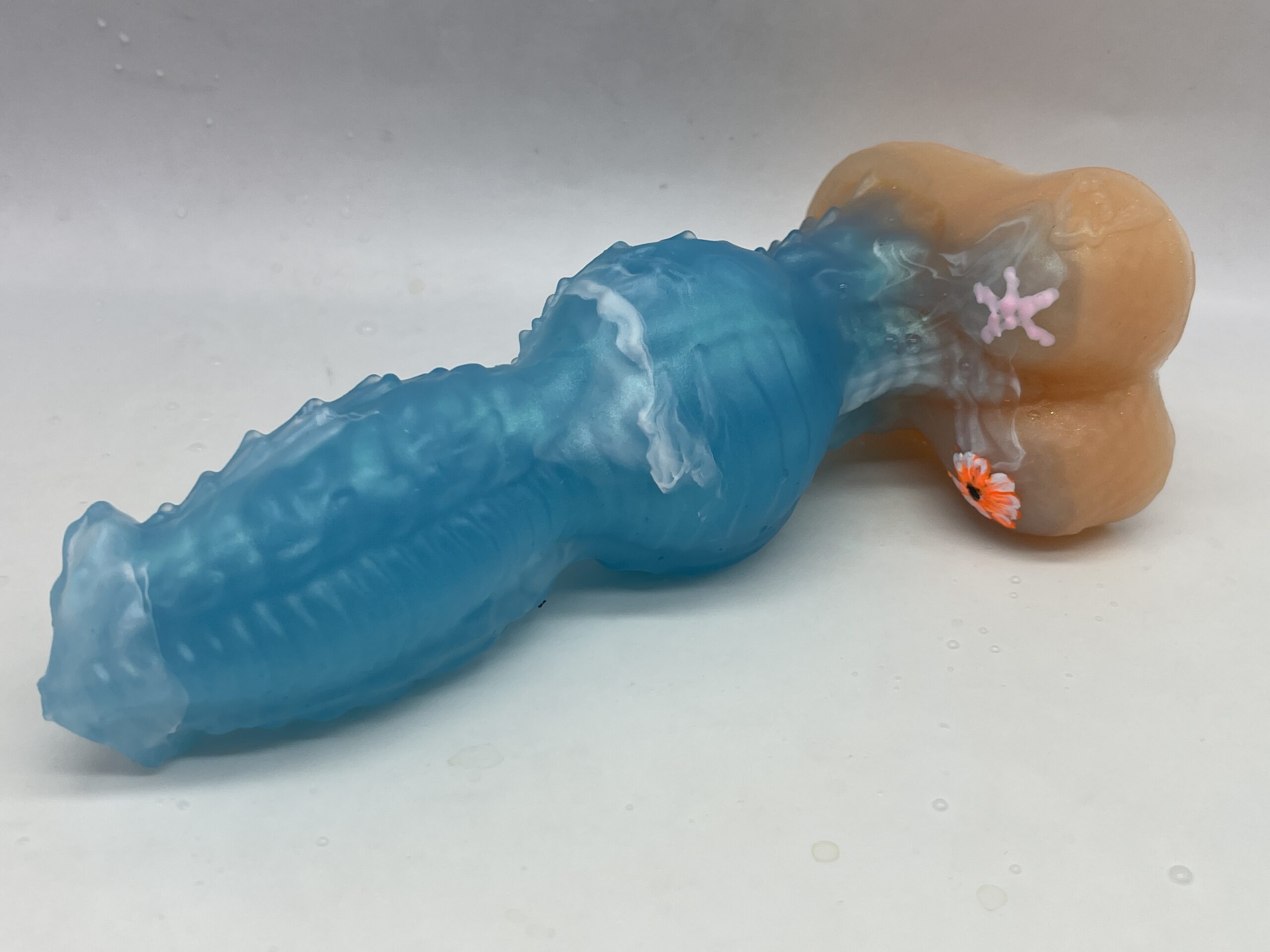Monster Lucius 7 inch NEAR CLEAR 00-31 shore soft firmness color BAHAMAS BEACH with GLOW - Image 7