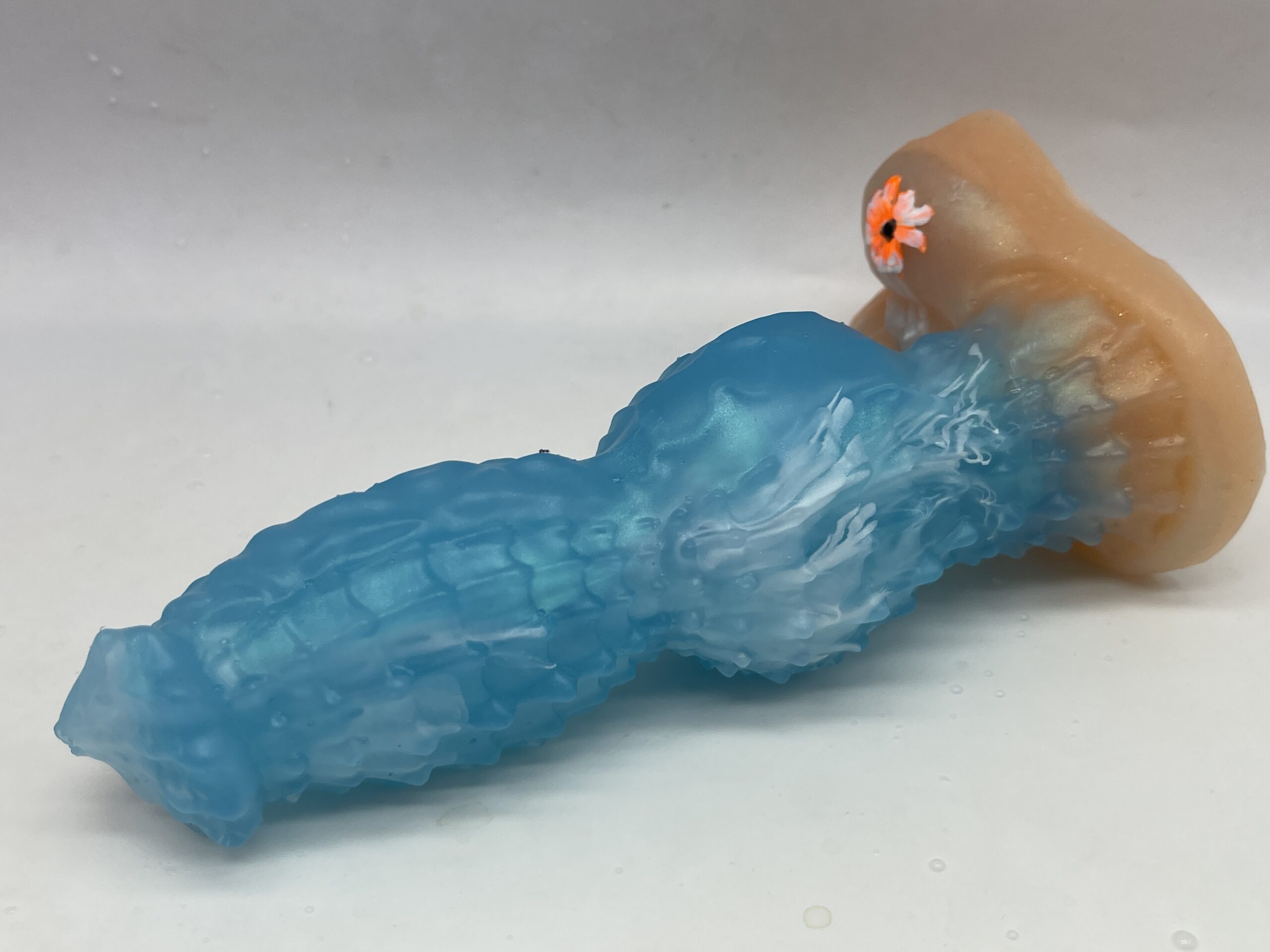 Monster Lucius 7 inch NEAR CLEAR 00-31 shore soft firmness color BAHAMAS BEACH with GLOW - Image 8