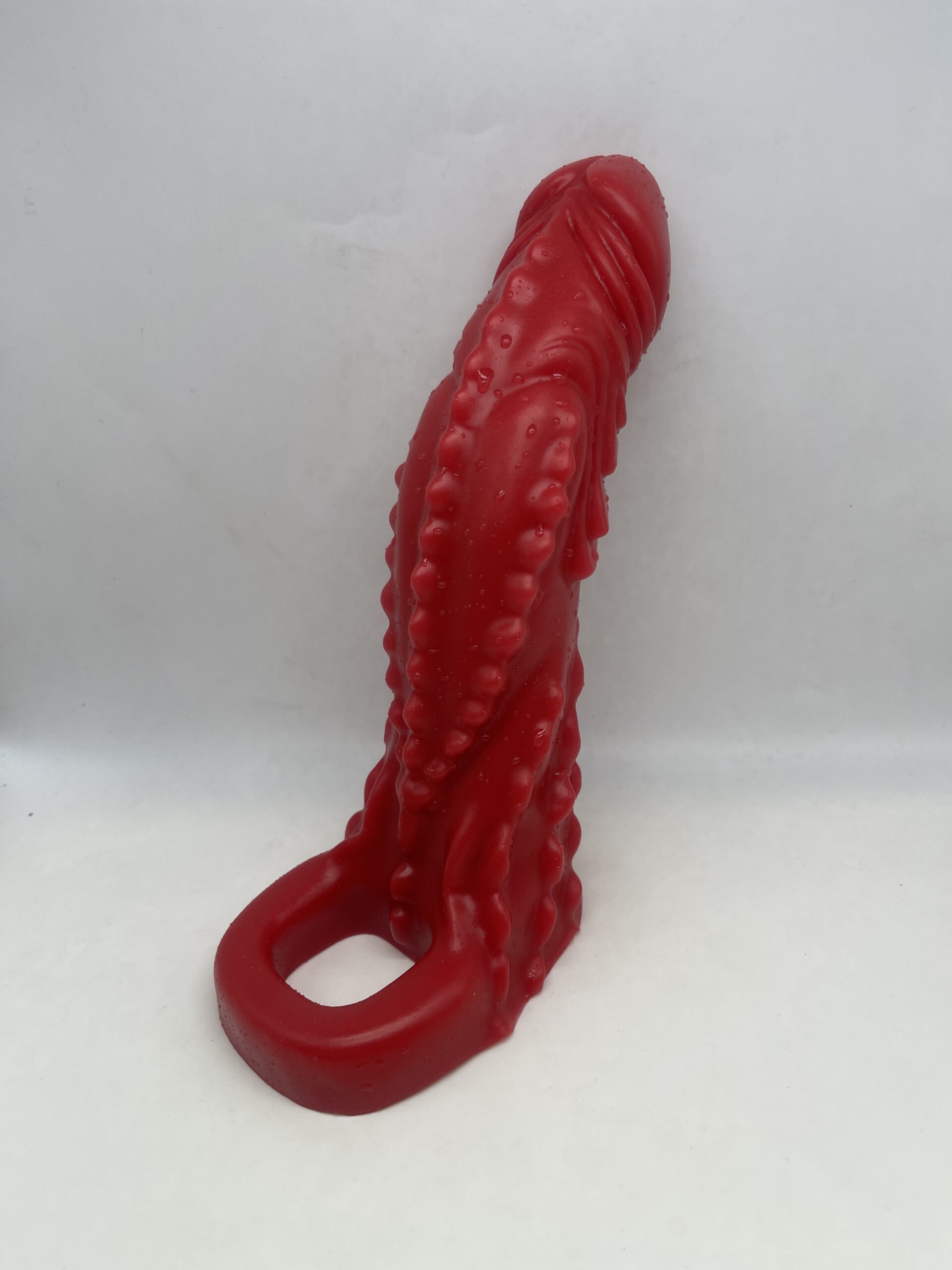 Sheath Demon Devil' 8.5 inch 00-50 medium firmness color FIRE RED with GLOW - FLOP - Image 3