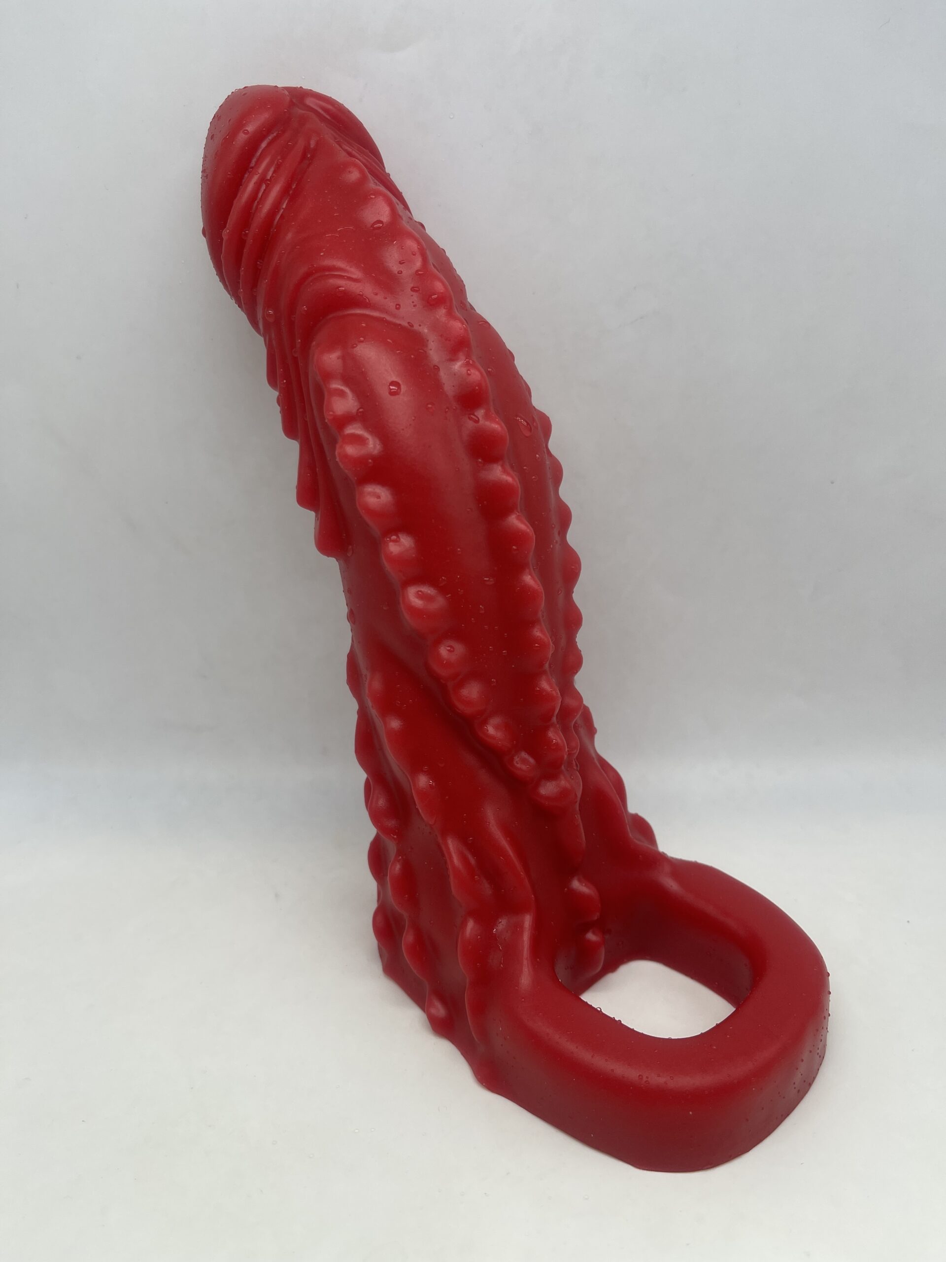 Sheath Demon Devil' 8.5 inch 00-50 medium firmness color FIRE RED with GLOW - FLOP - Image 5