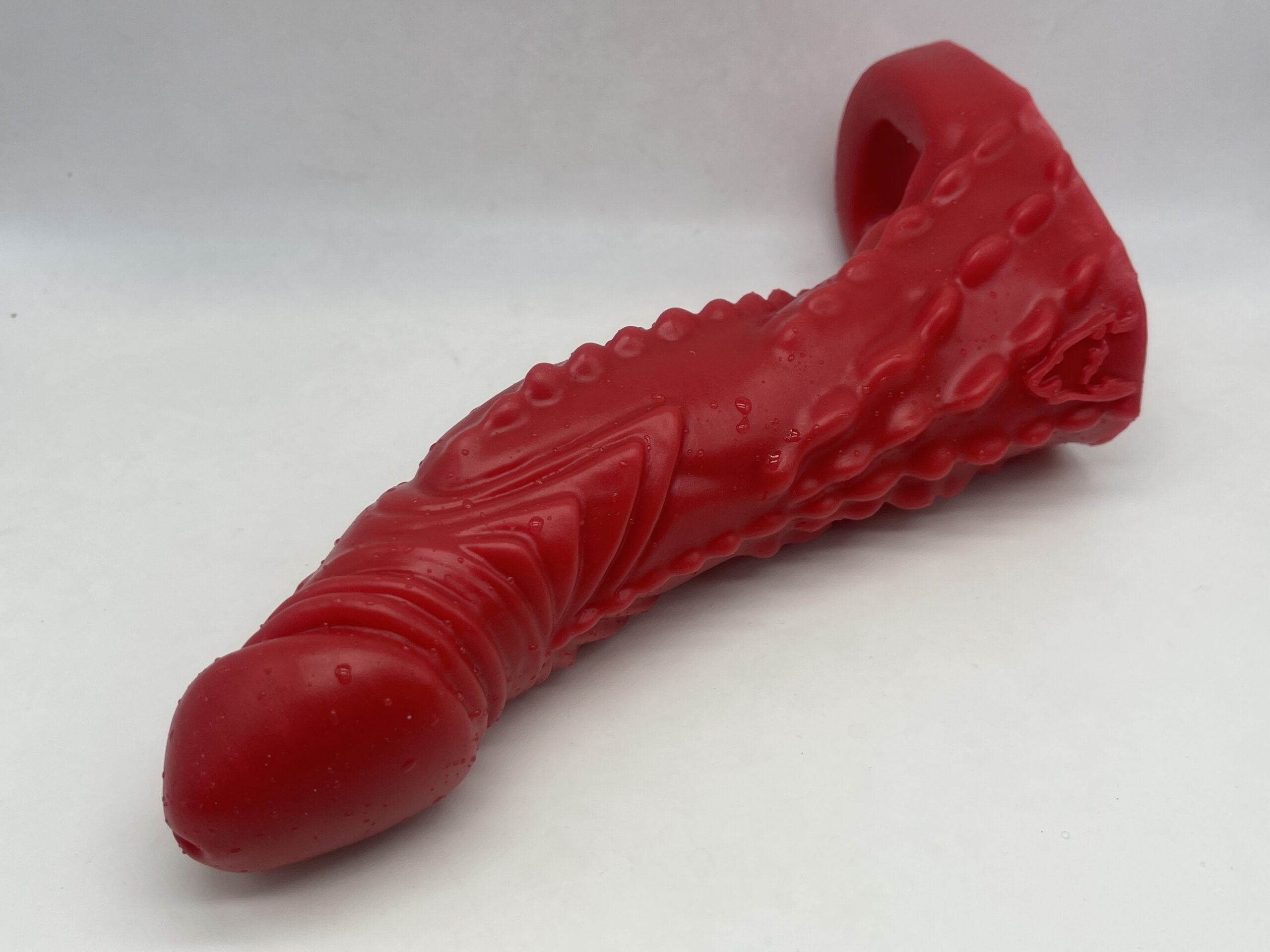 Sheath Demon Devil' 8.5 inch 00-50 medium firmness color FIRE RED with GLOW - FLOP - Image 6