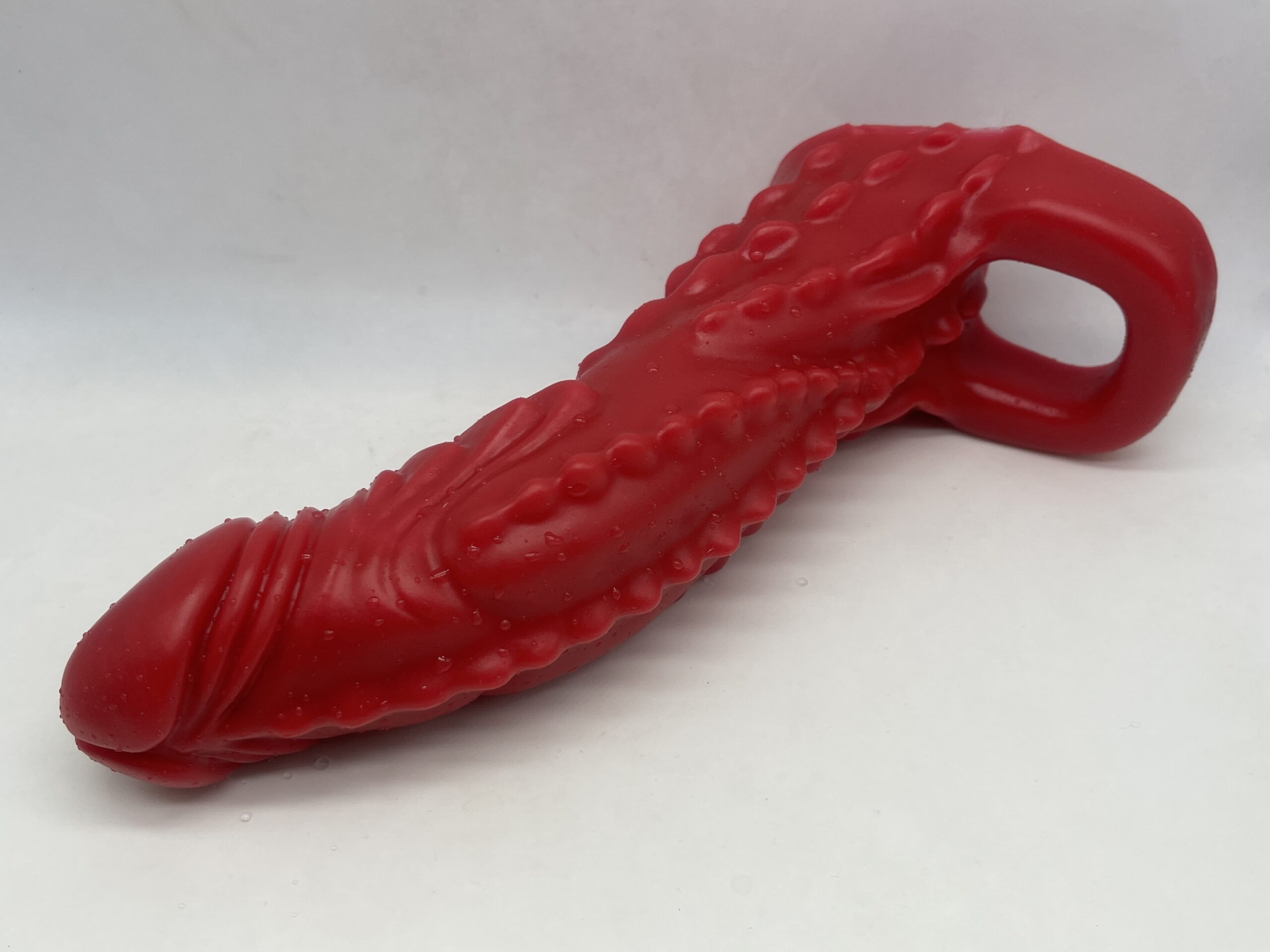 Sheath Demon Devil' 8.5 inch 00-50 medium firmness color FIRE RED with GLOW - FLOP - Image 7