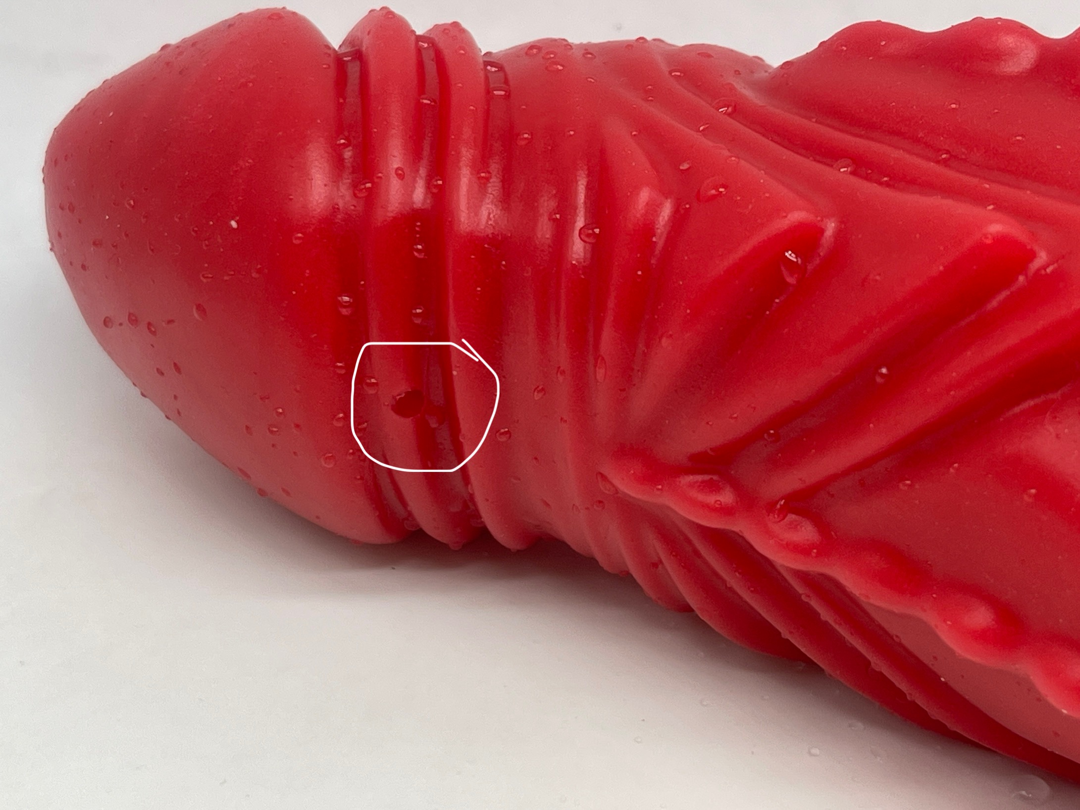 Sheath Demon Devil' 8.5 inch 00-50 medium firmness color FIRE RED with GLOW - FLOP - Image 8