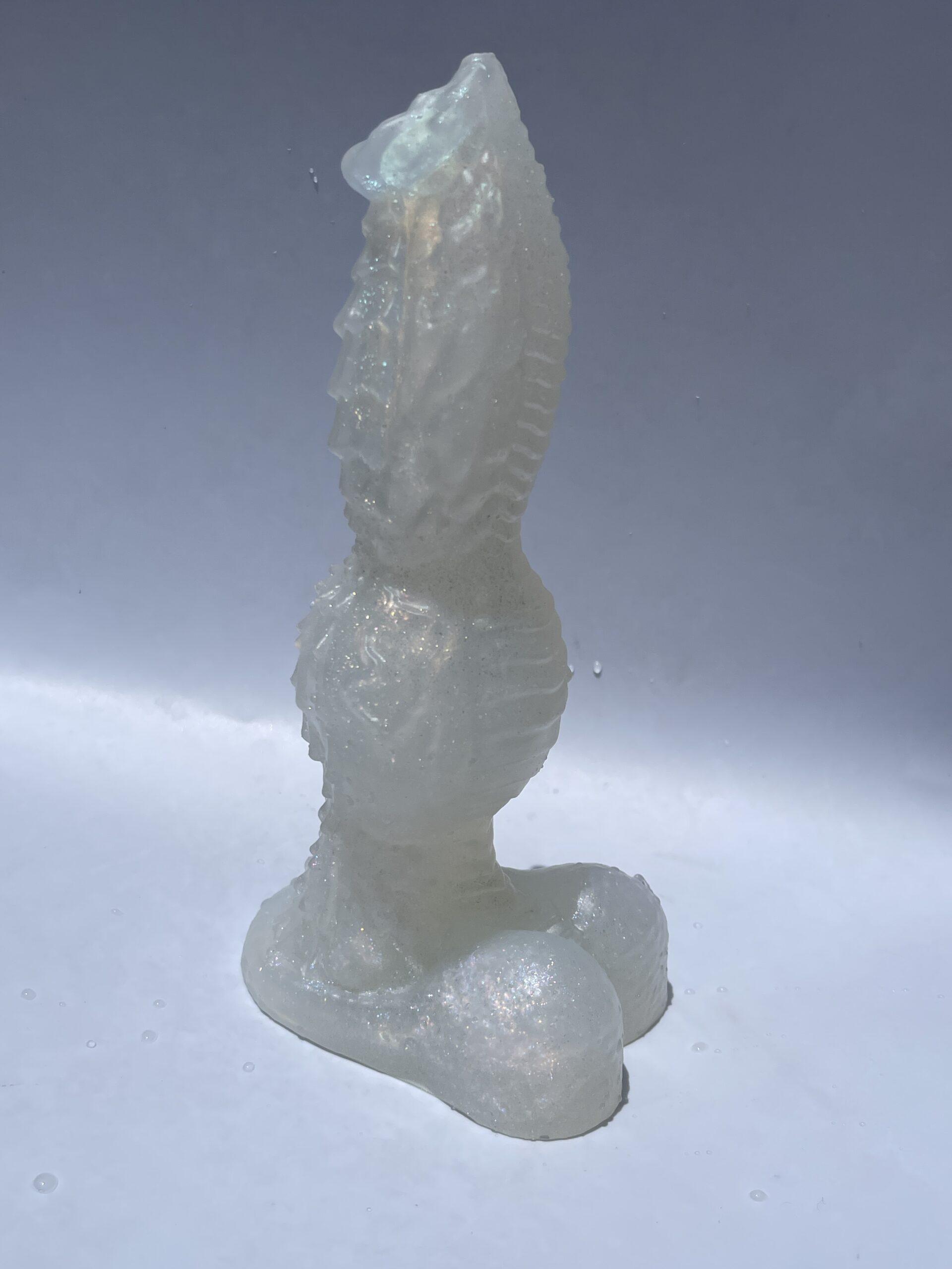 Monster Lucius 8 inch NEAR CLEAR 00-31 shore soft firmness color RAINBOW-OPAL - Image 3