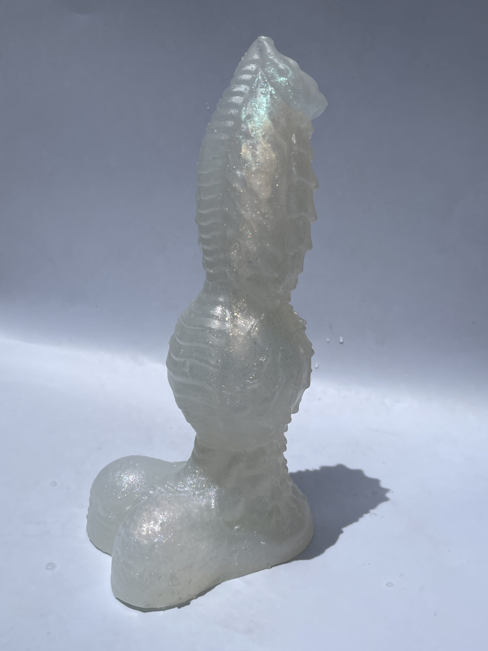 Monster Lucius 8 inch NEAR CLEAR 00-31 shore soft firmness color RAINBOW-OPAL - Image 5