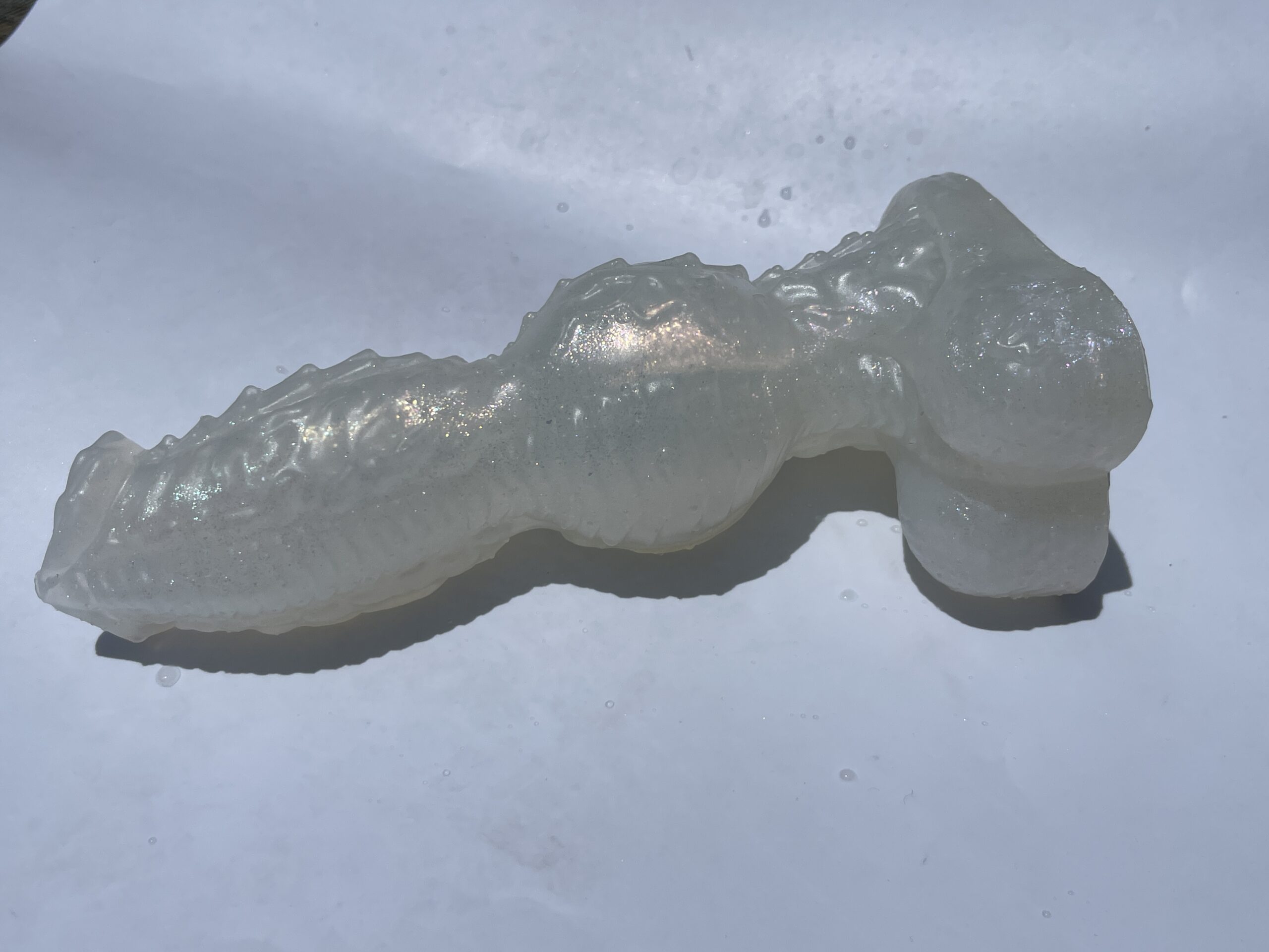 Monster Lucius 8 inch NEAR CLEAR 00-31 shore soft firmness color RAINBOW-OPAL - Image 6