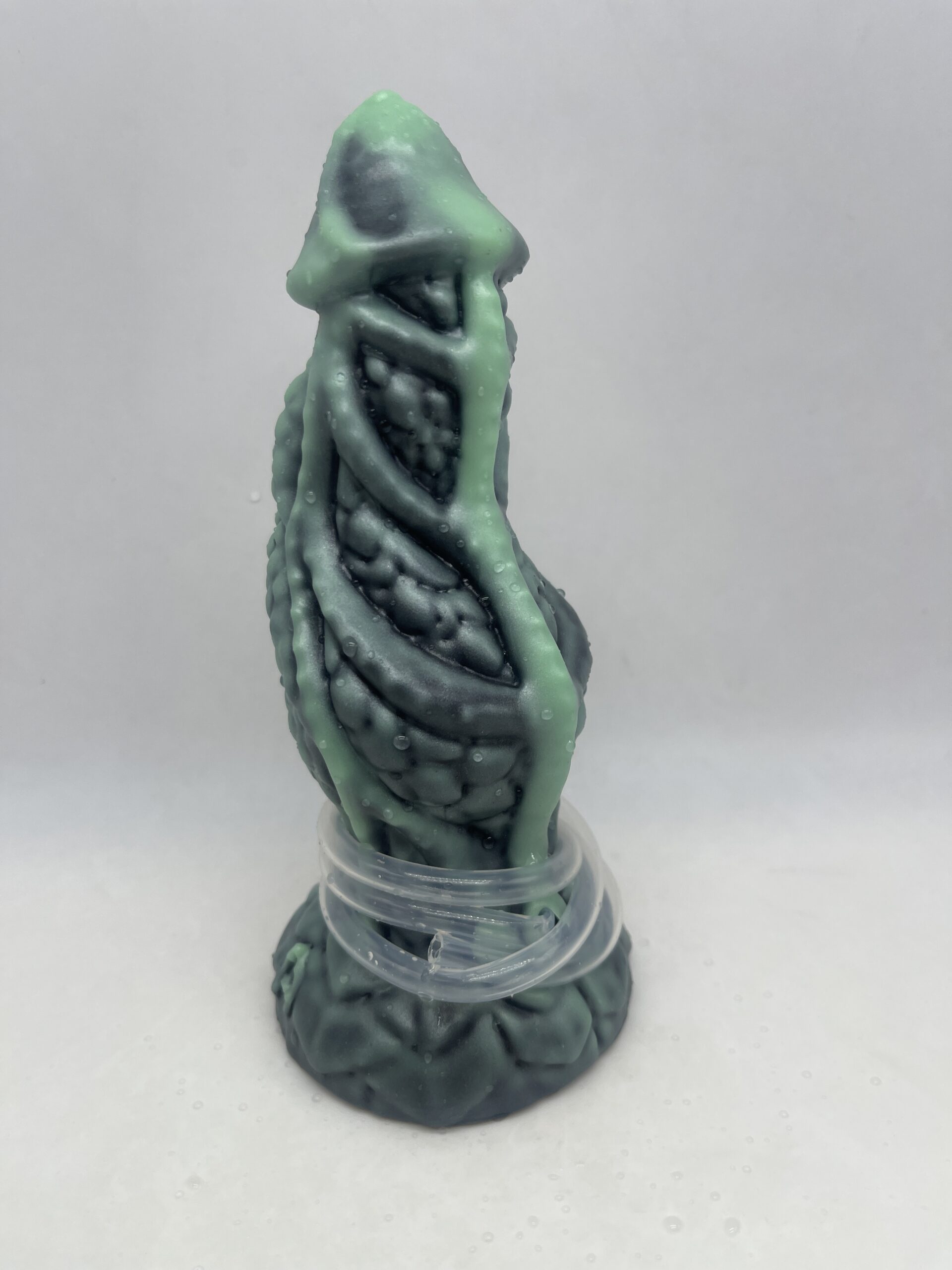 Dragon Grias 7 inch 00-30 shore soft firmness color SHINY GREEN with CUMTUBE - Image 3