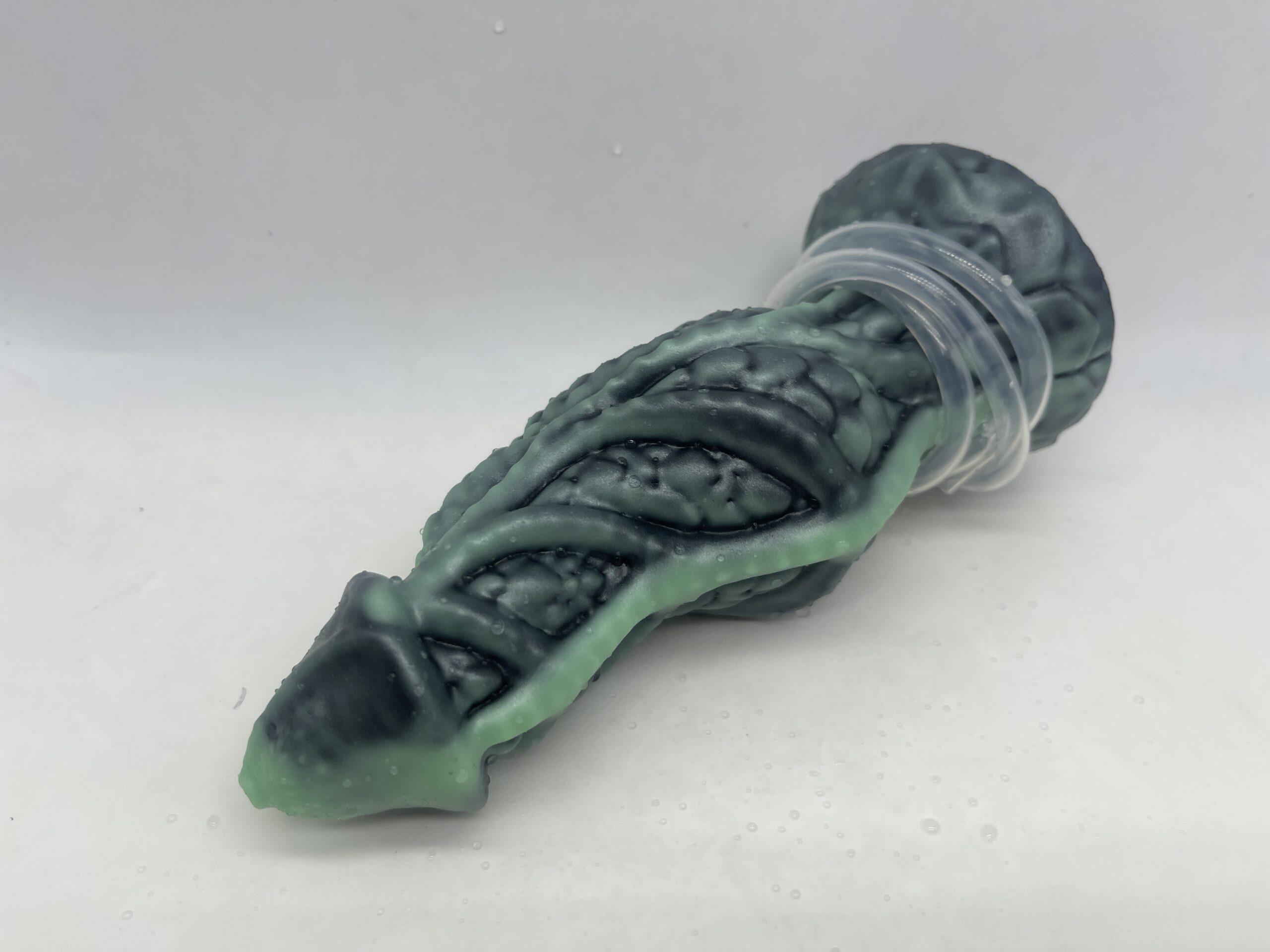 Dragon Grias 7 inch 00-30 shore soft firmness color SHINY GREEN with CUMTUBE - Image 7