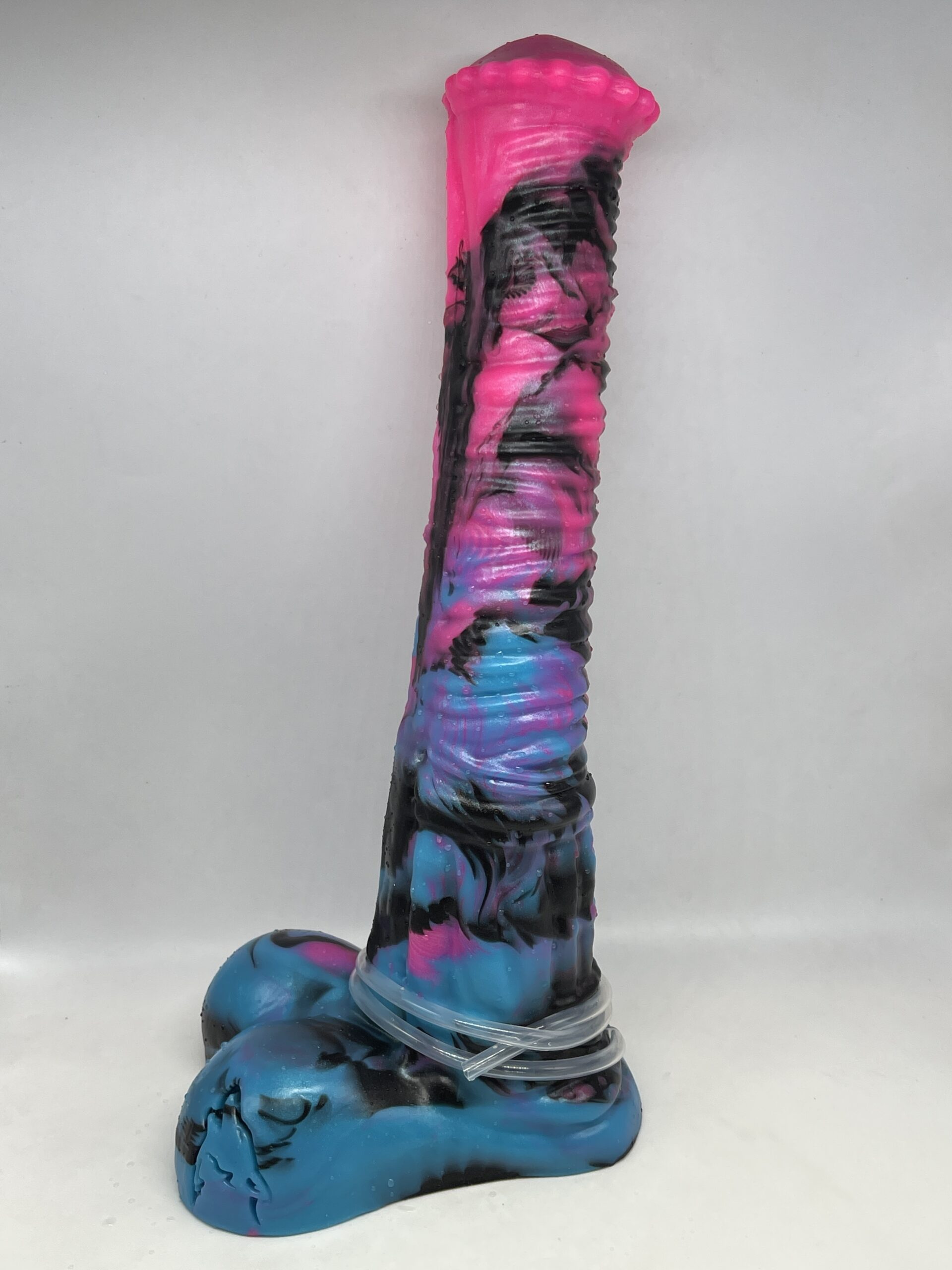 Horse Amur 14 inch 00-40 shore soft firmness with CUMTUBE color PINK-BLUE-ZEBRA - Image 4