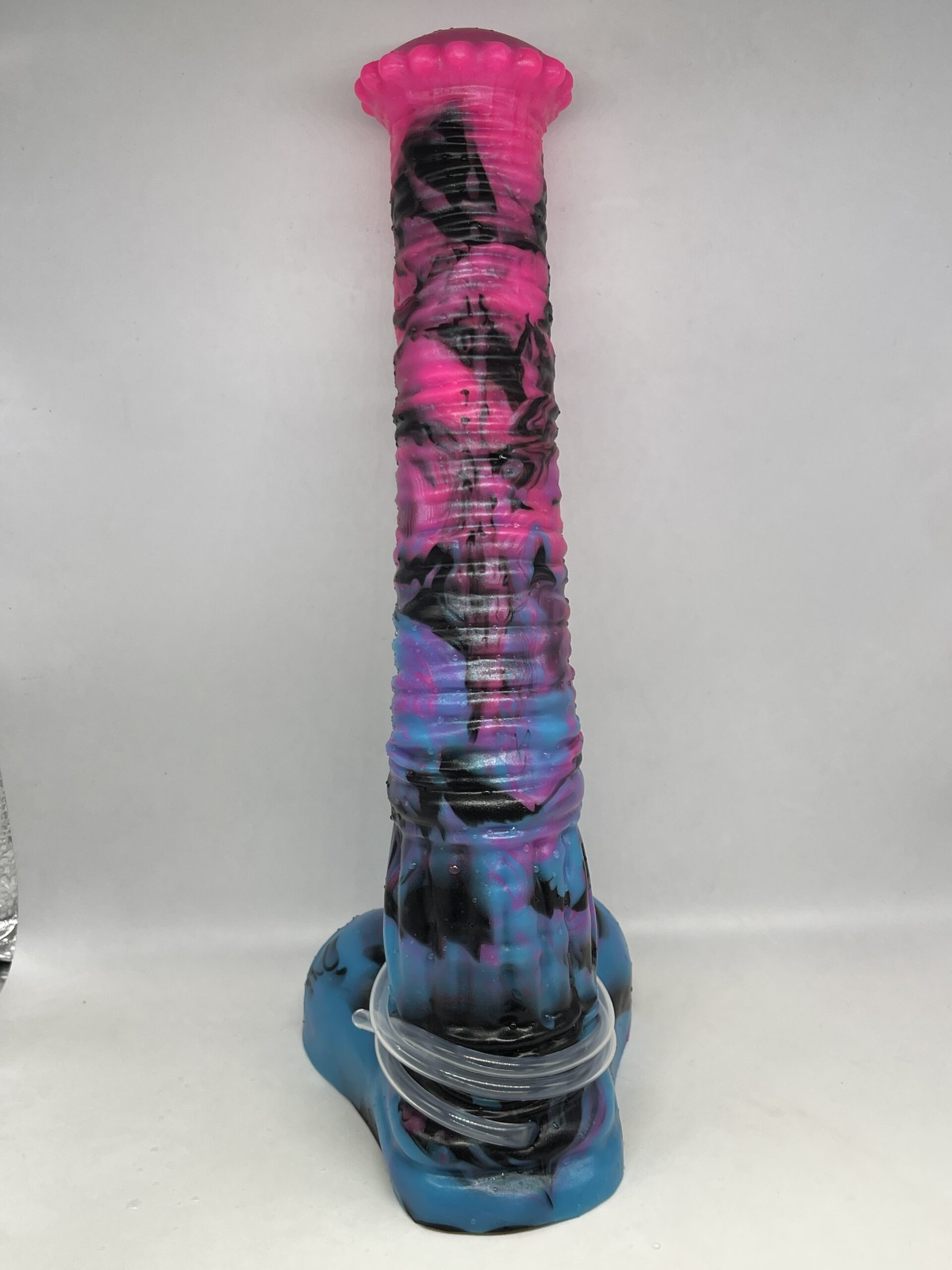 Horse Amur 14 inch 00-40 shore soft firmness with CUMTUBE color PINK-BLUE-ZEBRA - Image 5