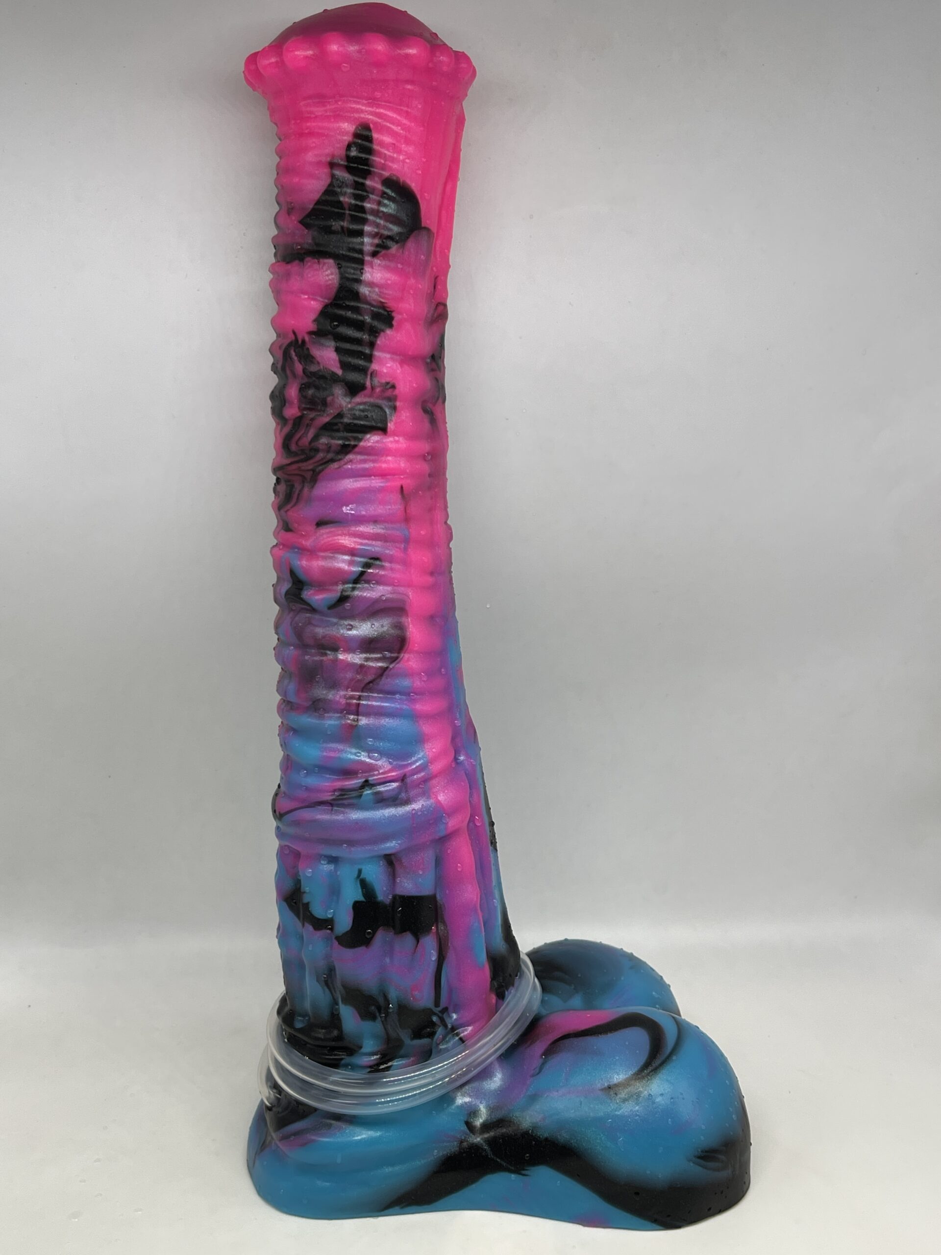 Horse Amur 14 inch 00-40 shore soft firmness with CUMTUBE color PINK-BLUE-ZEBRA - Image 7