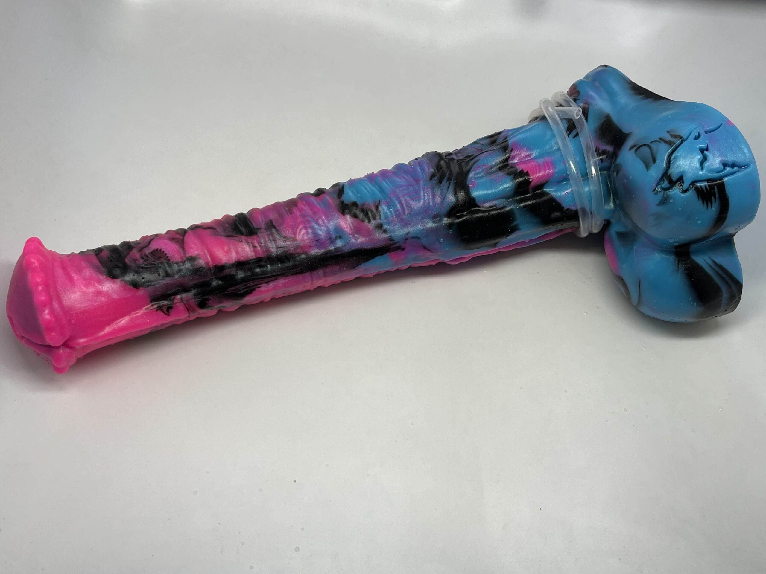 Horse Amur 14 inch 00-40 shore soft firmness with CUMTUBE color PINK-BLUE-ZEBRA - Image 2