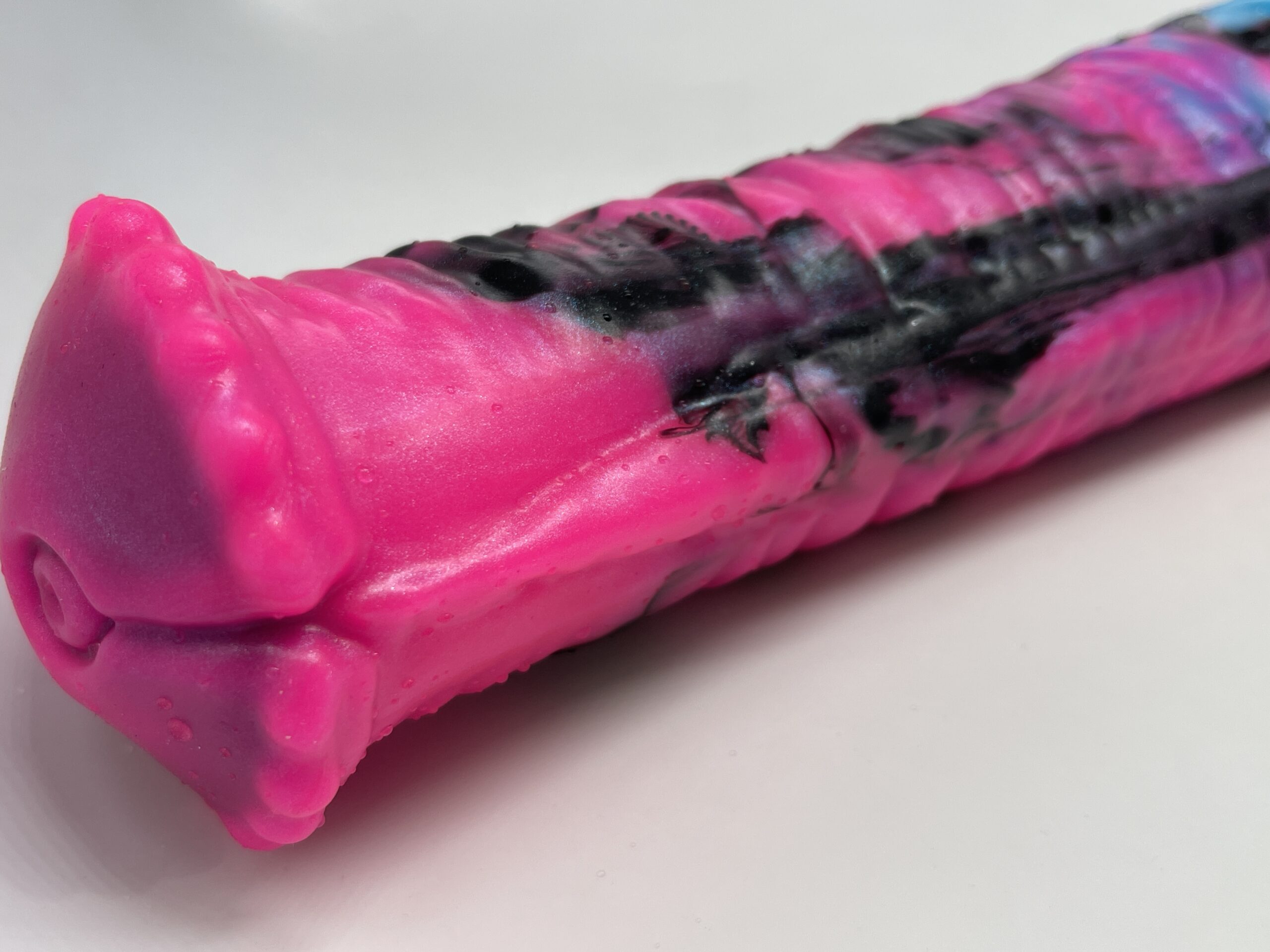 Horse Amur 14 inch 00-40 shore soft firmness with CUMTUBE color PINK-BLUE-ZEBRA - Image 8
