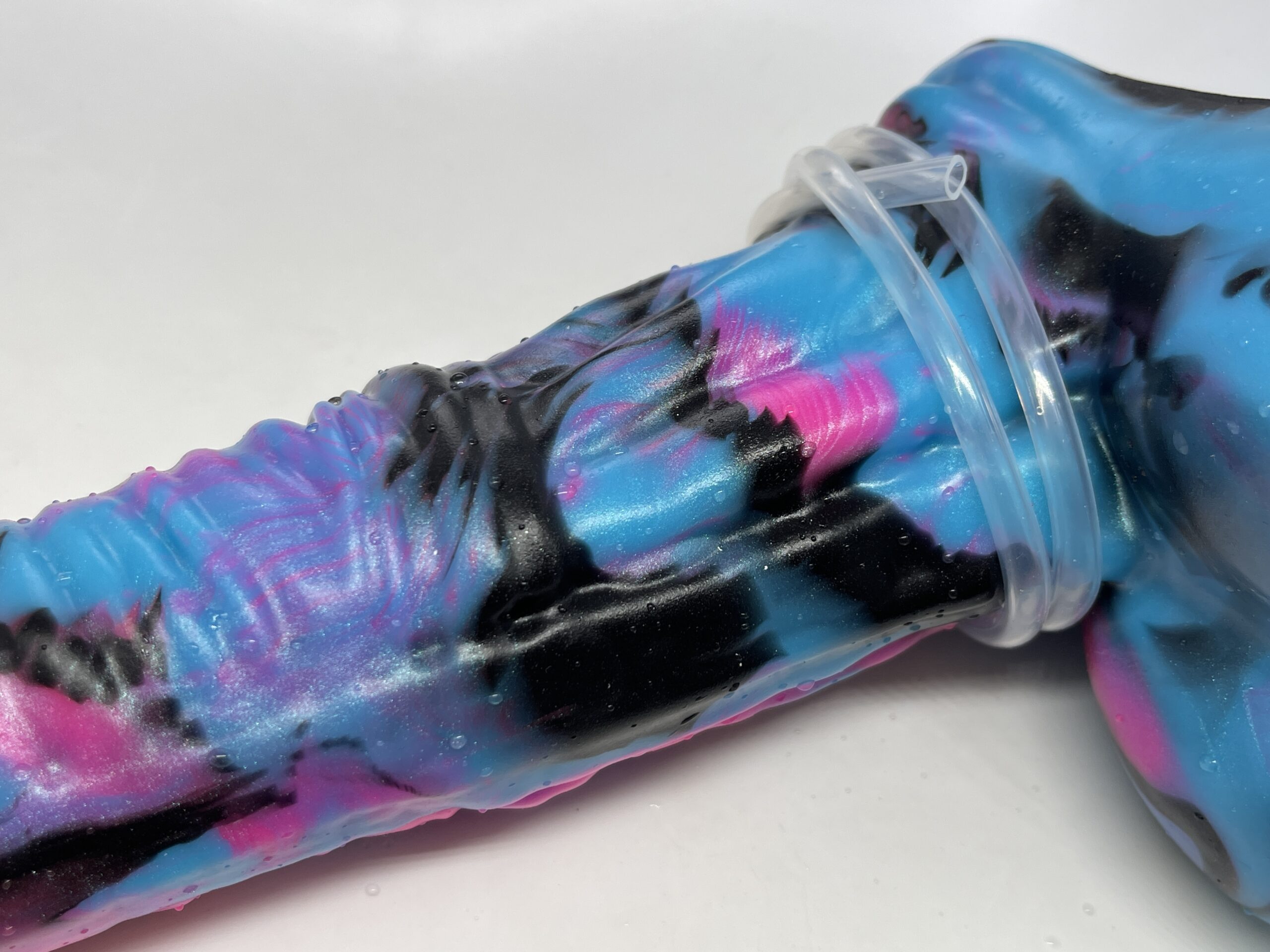 Horse Amur 14 inch 00-40 shore soft firmness with CUMTUBE color PINK-BLUE-ZEBRA - Image 10