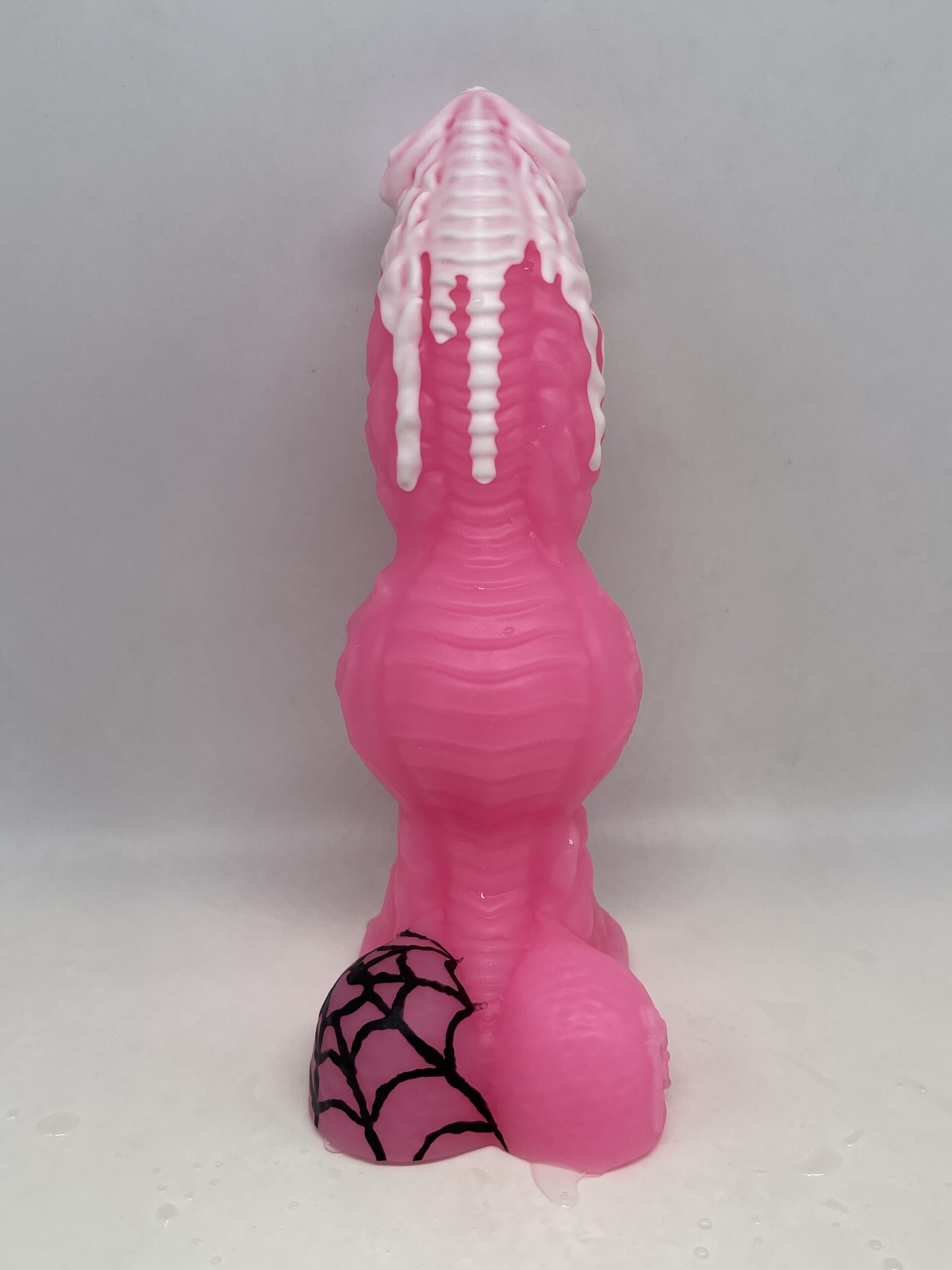 Monster Lucius 8 inch 00-30 shore soft firmness color SPOOKY-PINK with GLOW FLOP