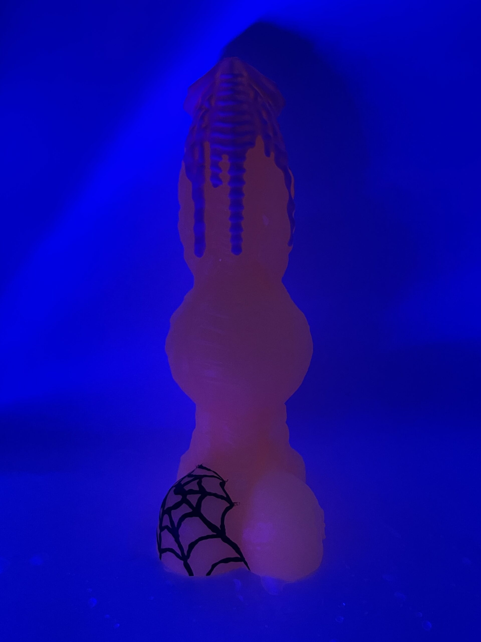 Monster Lucius 8 inch 00-30 shore soft firmness color SPOOKY-PINK with GLOW FLOP - Image 3
