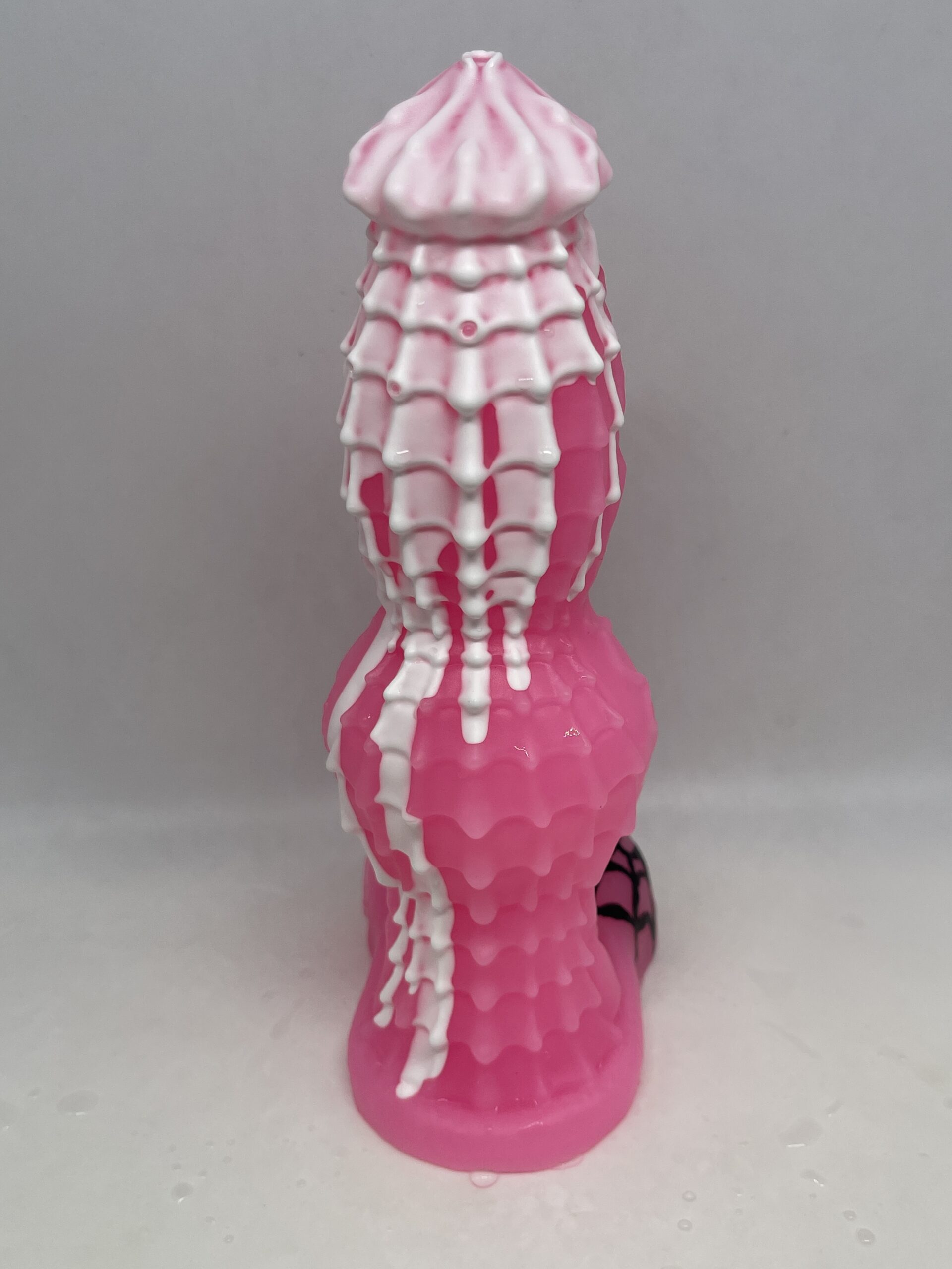 Monster Lucius 8 inch 00-30 shore soft firmness color SPOOKY-PINK with GLOW FLOP - Image 6